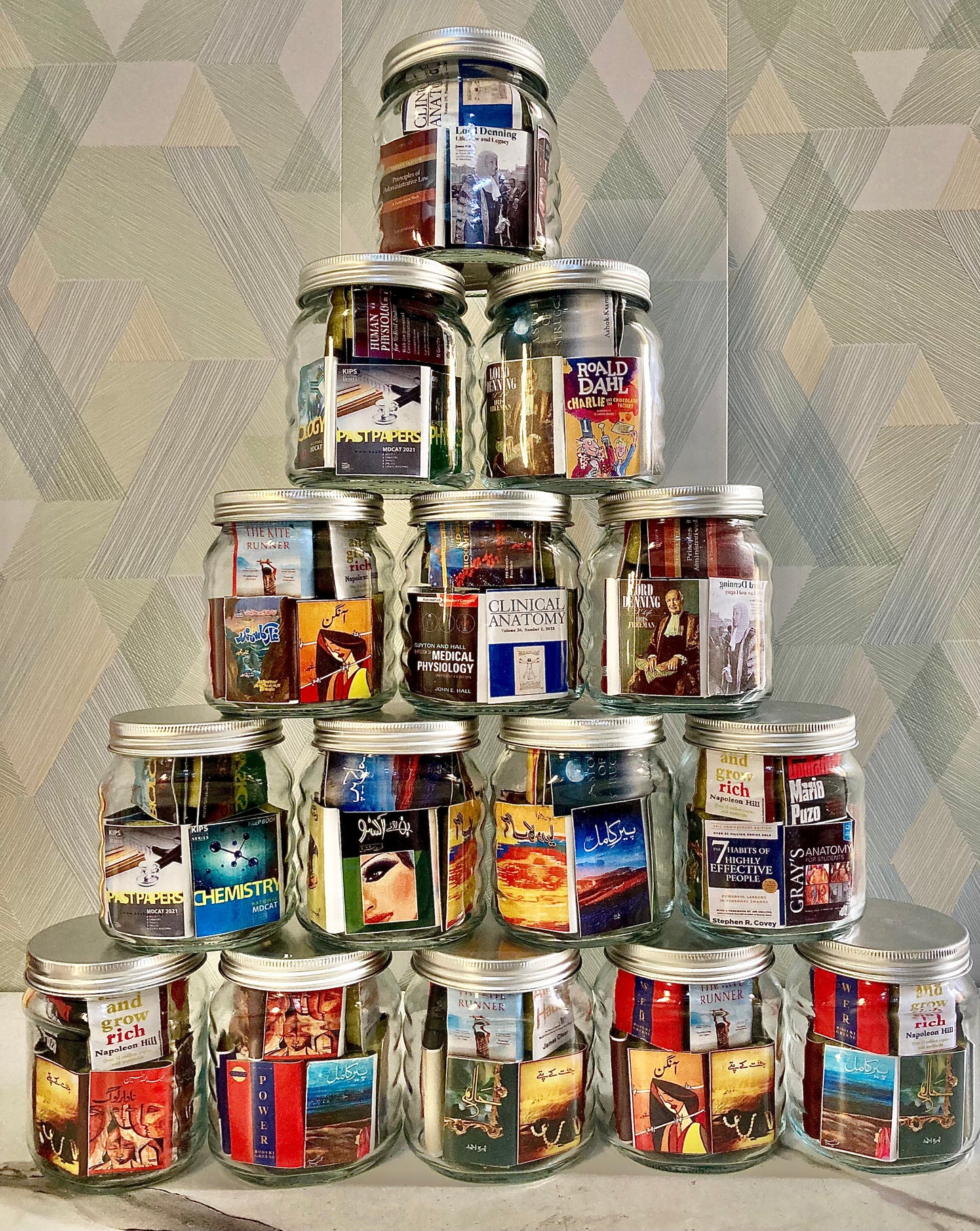 MINIATURE NOVEL GLASS JAR (with LAW BOOKS)
