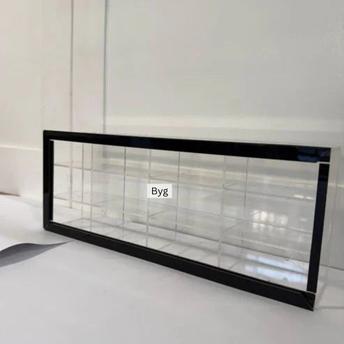 12 Compartments Display with Sliding Cover - Transparent