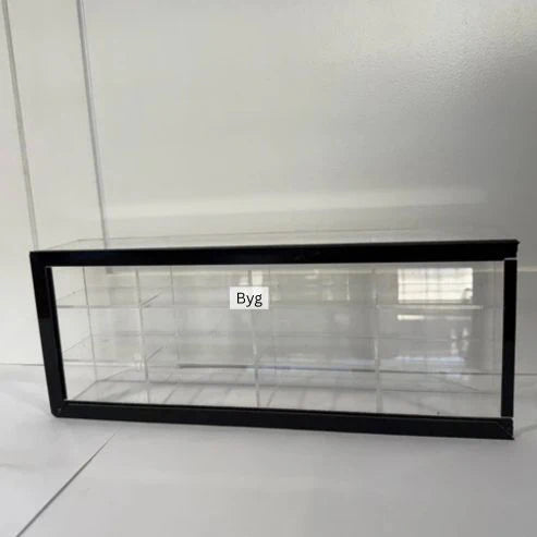 12 Compartments Display with Sliding Cover - Transparent