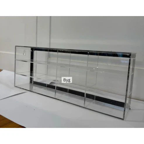 12 Compartments Display with Sliding Cover - Transparent