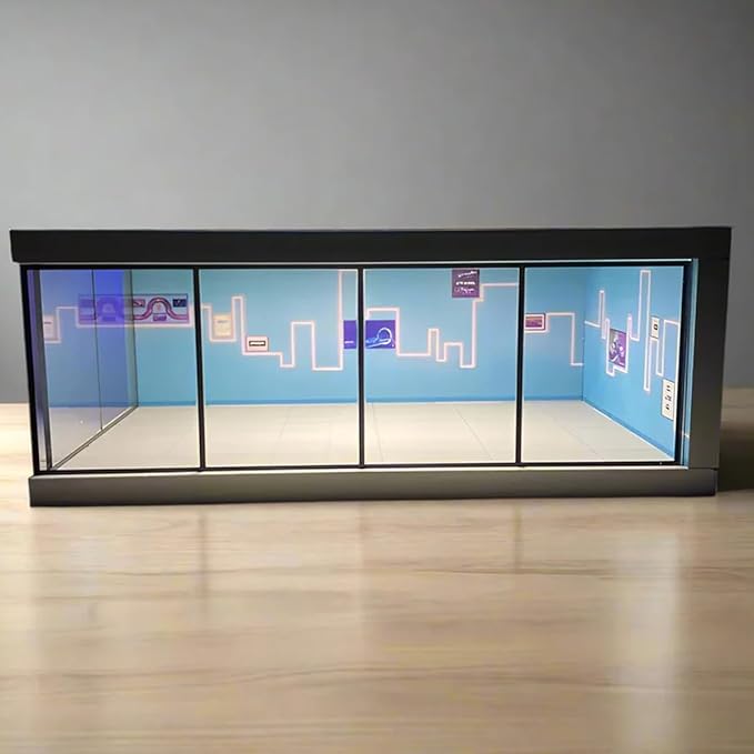 1:64 Scale Parking Lot Display Case – Diecast Car Display for Mini Cars, Model Vehicles – Diorama Garage Showroom for Collectors