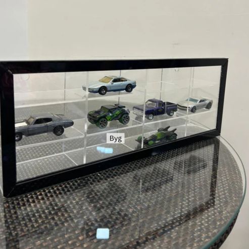 12 Compartments Display with Sliding Cover - Transparent