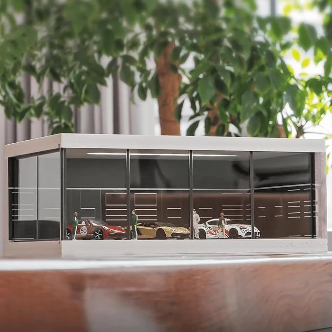 1:64 Scale Parking Lot Display Case – Diecast Car Display for Mini Cars, Model Vehicles – Diorama Garage Showroom for Collectors
