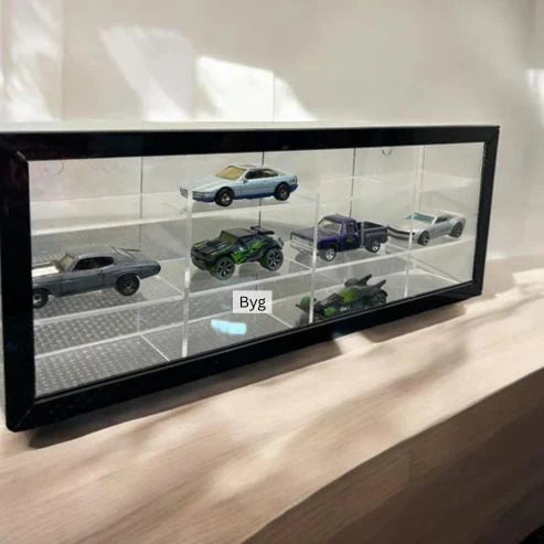 12 Compartments Display with Sliding Cover - Transparent