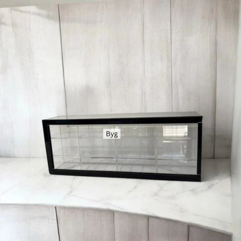 12 Compartments Display with Sliding Cover - Transparent
