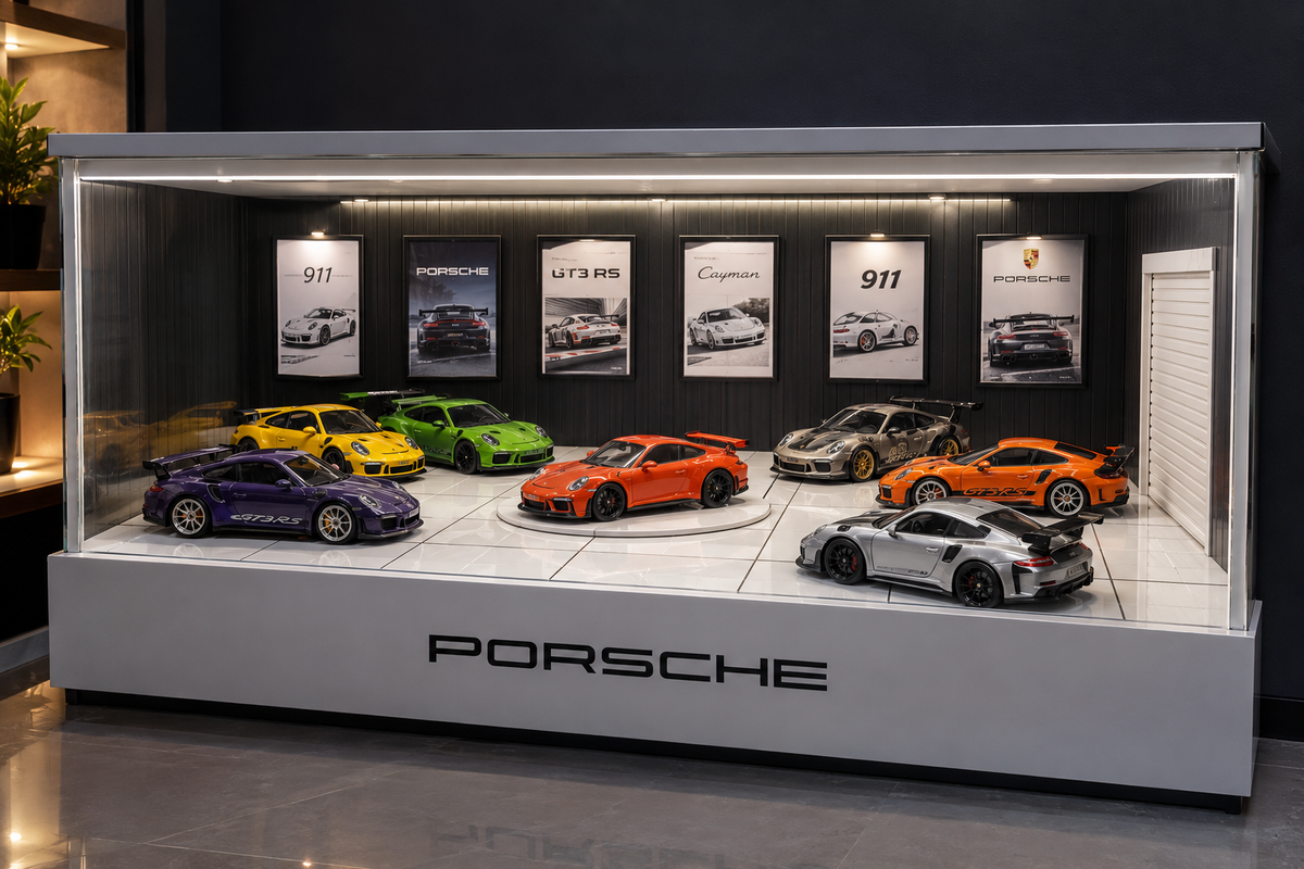 1:64 Scale Parking Lot Display Case – Diecast Car Display for Mini Cars, Model Vehicles – Diorama Garage Showroom for Collectors