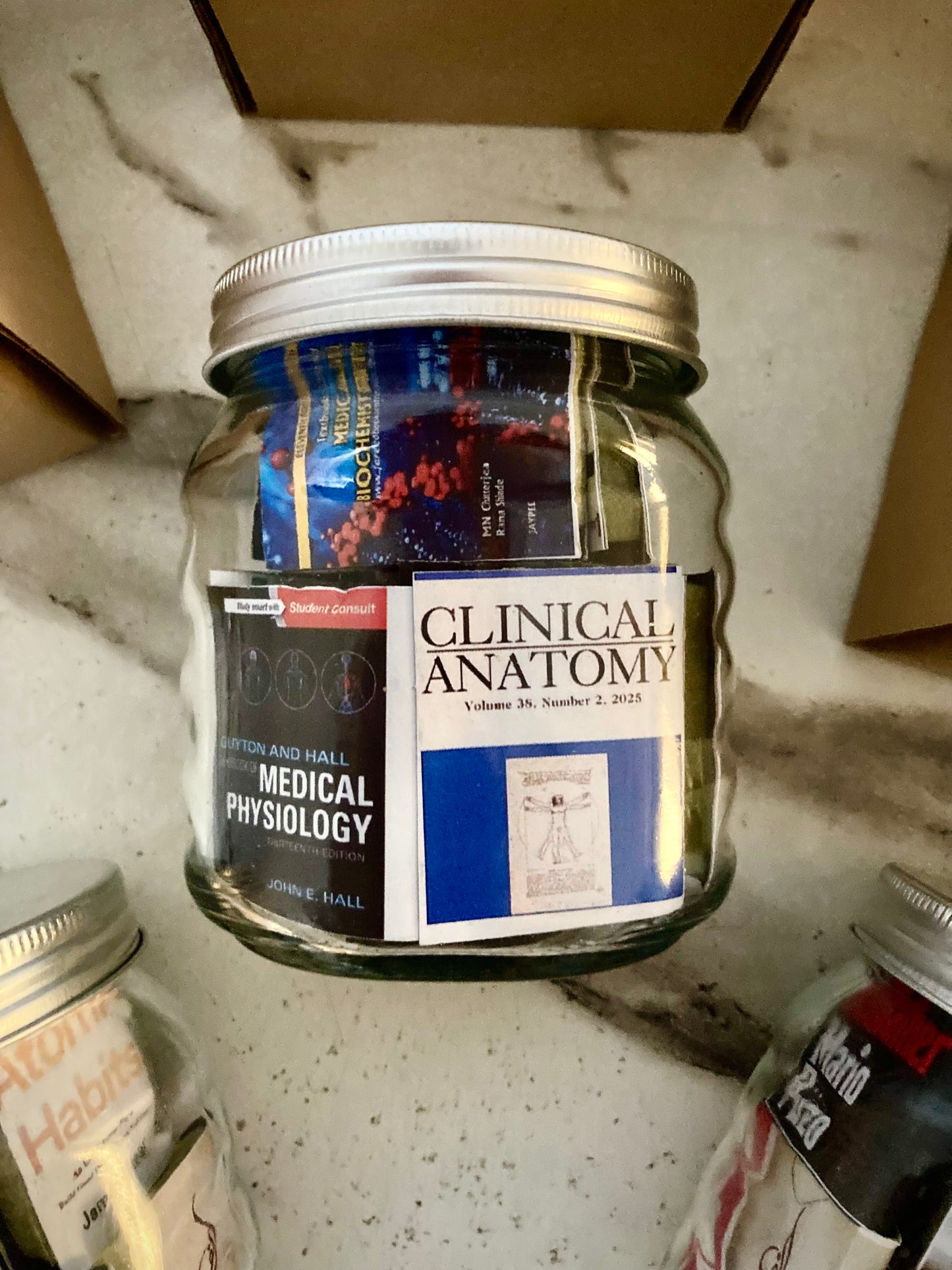 MINIATURE BOOKS GLASS JAR
