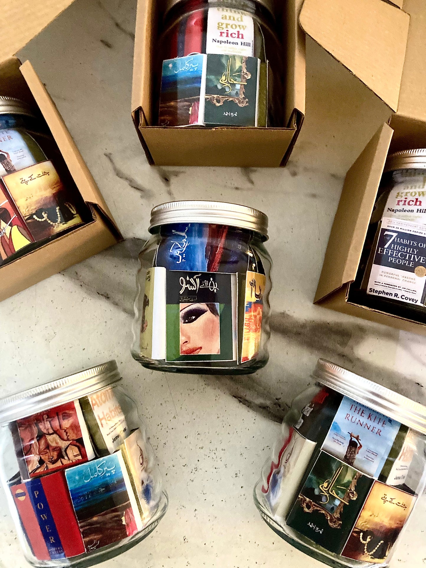 MINIATURE BOOKS GLASS JAR