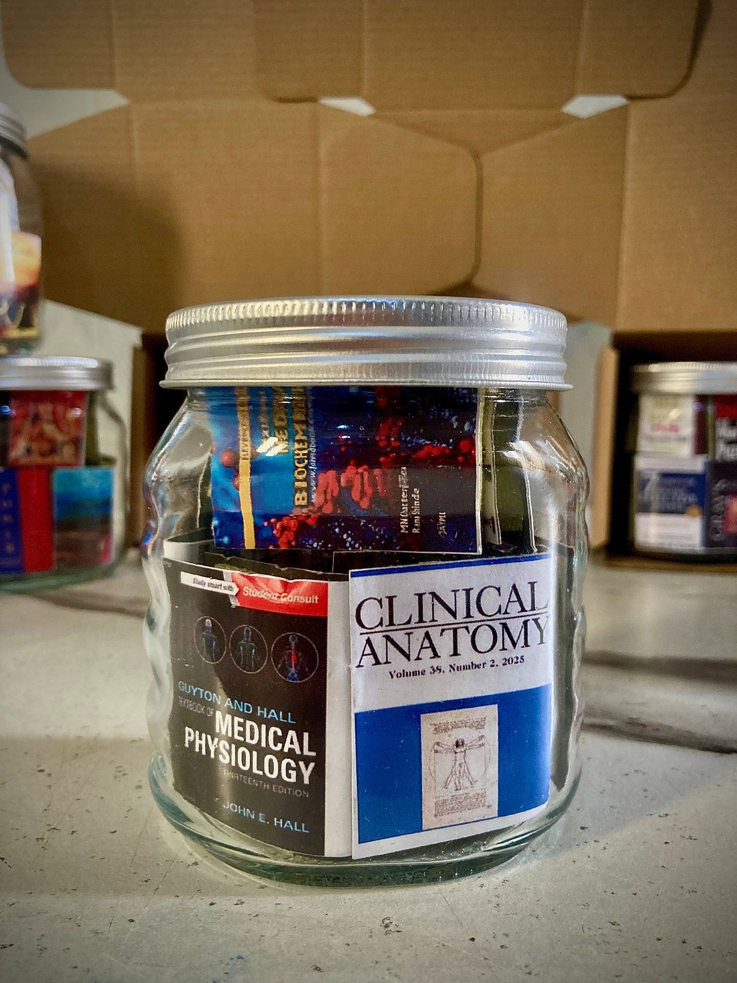 MINIATURE BOOKS GLASS JAR