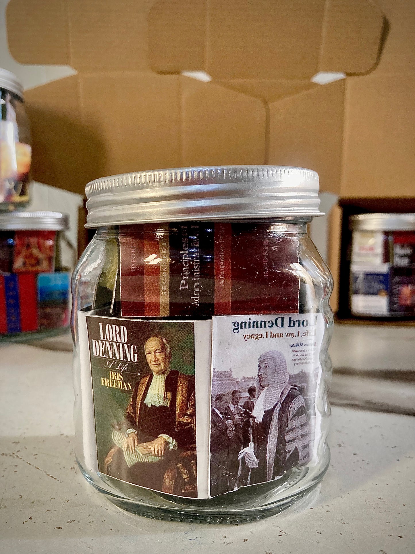 MINIATURE NOVEL GLASS JAR (with LAW BOOKS)