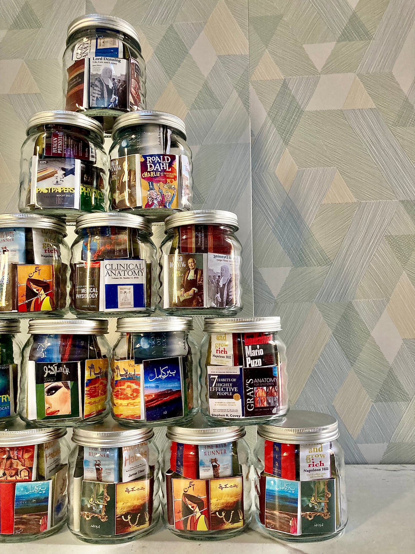MINIATURE NOVEL GLASS JAR (with LAW BOOKS)
