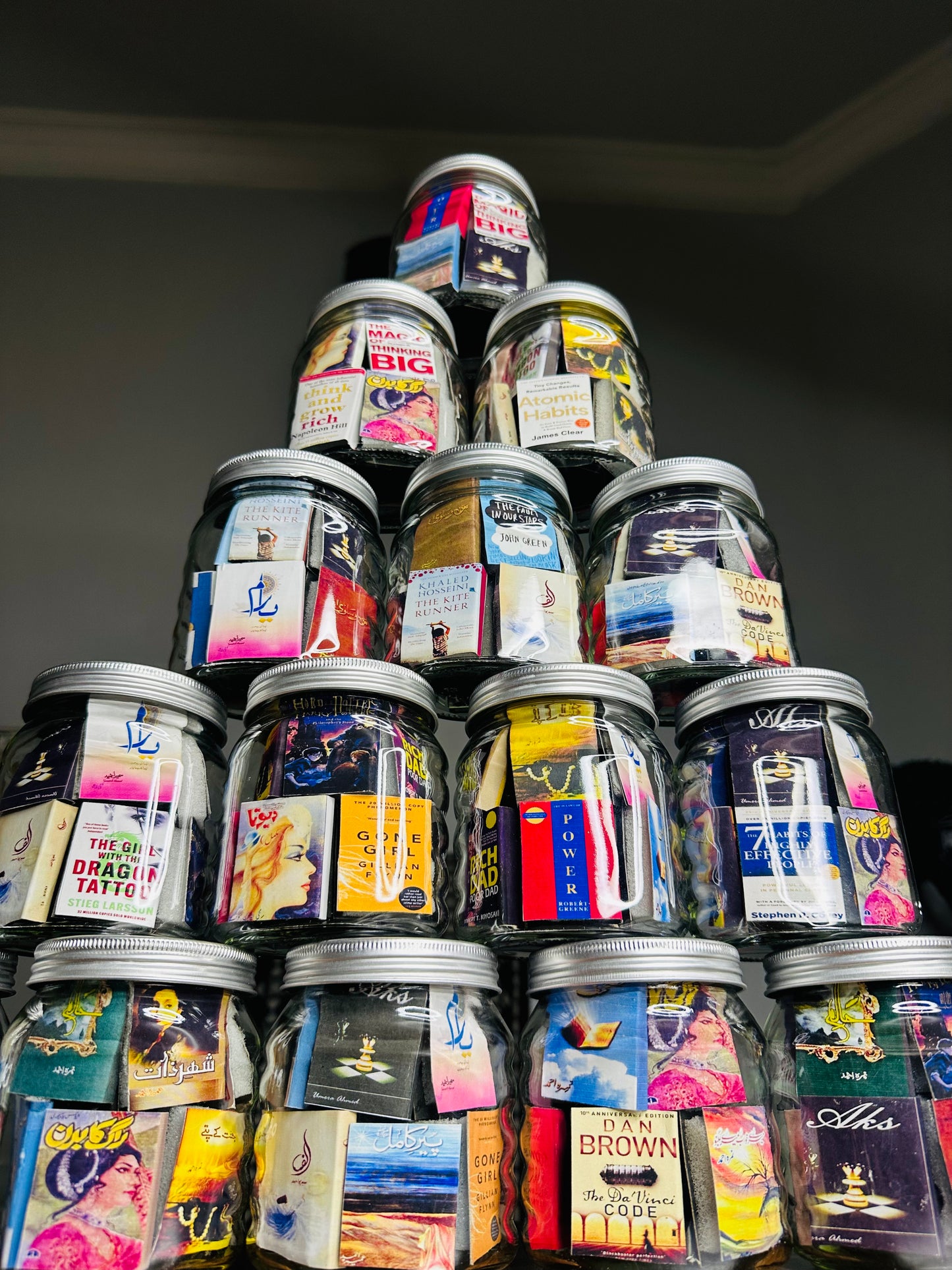 MINIATURE NOVEL GLASS JAR(with urdu novels)